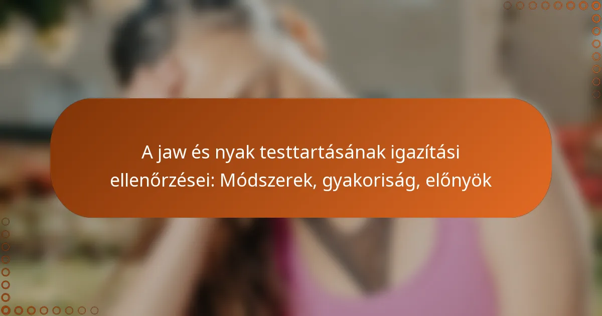 A jaw és nyak testtartásának igazítási ellenőrzései: Módszerek, gyakoriság, előnyök