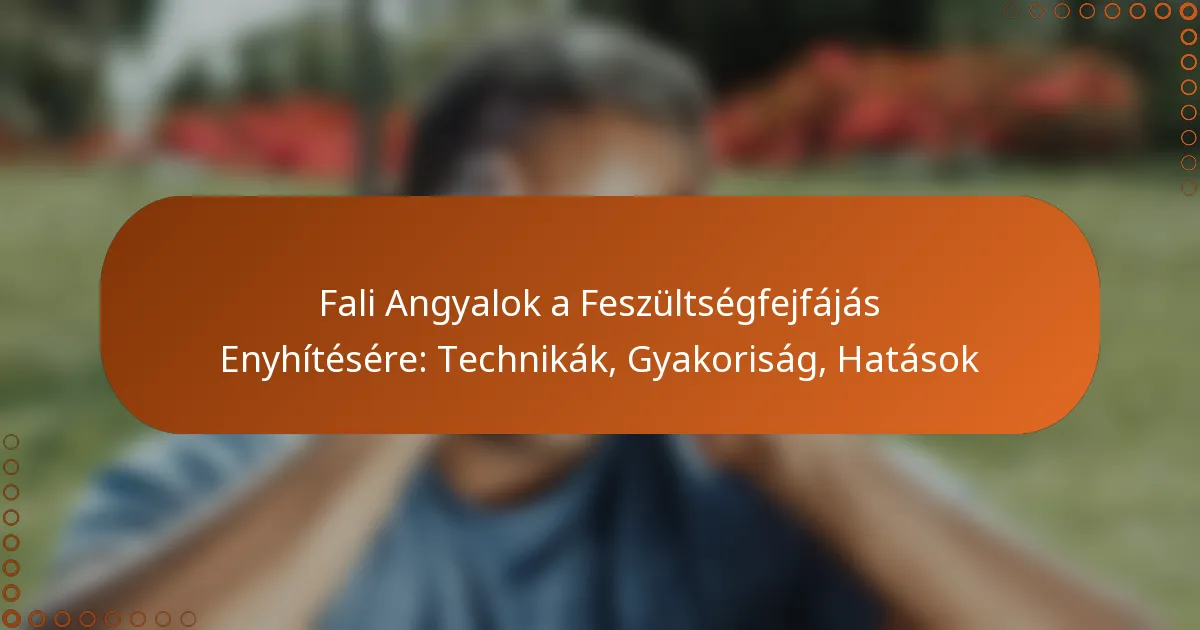 Fali Angyalok a Feszültségfejfájás Enyhítésére: Technikák, Gyakoriság, Hatások