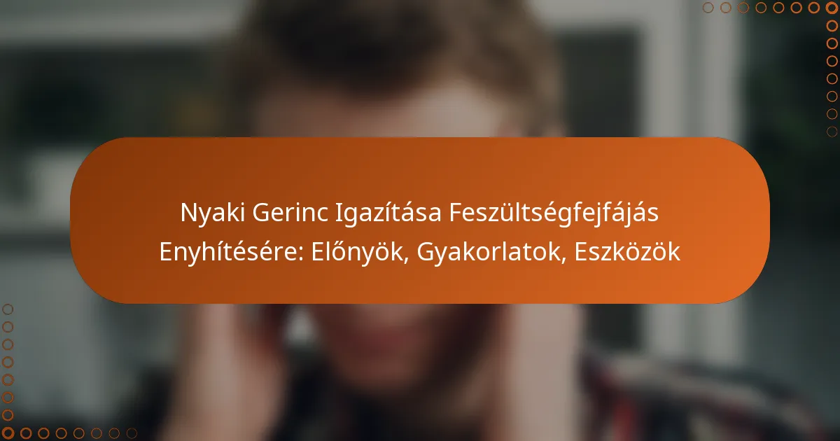 Nyaki Gerinc Igazítása Feszültségfejfájás Enyhítésére: Előnyök, Gyakorlatok, Eszközök