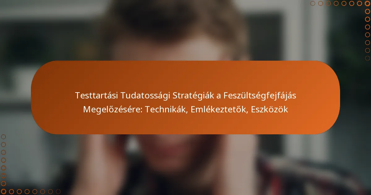 Testtartási Tudatossági Stratégiák a Feszültségfejfájás Megelőzésére: Technikák, Emlékeztetők, Eszközök