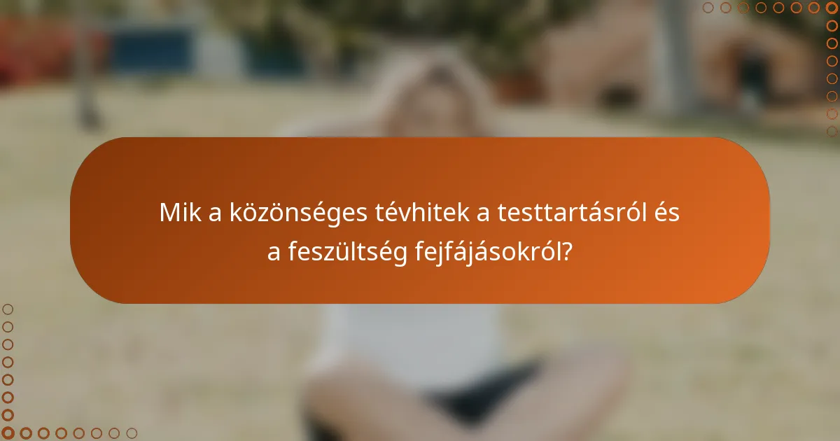 Mik a közönséges tévhitek a testtartásról és a feszültség fejfájásokról?
