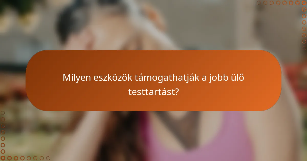 Milyen eszközök támogathatják a jobb ülő testtartást?